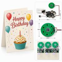 Carte de vœux audio préenregistrée pliable verticale avec musique pour anniversaire, célébration, fête, ou comme cadeau invité