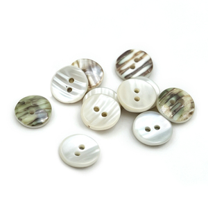 Botones Redondos de Concha de Nácar Natural con Rayas Curvas <span class=keywords><strong>Shinen</strong></span>, 2 Agujeros, para Ropa - Product Image 1
