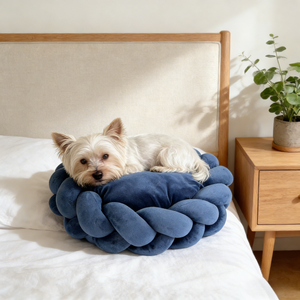 Handgemaakte ecovriendelijke stevige kleine katten- & hondenbedholte rond polyester spons comfortabel warm design <span class=keywords><strong>XL</strong></span> alle seizoenen - Product Image 3