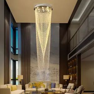Hot Sell Large Luxury Crystal Living room lobby Chandelier Lighting Vintage Style Pendant Light Lamp For Hotel