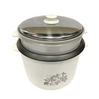 Cuiseur à riz électrique droit de luxe chinois 1,8 L avec 2 casseroles en aluminium avec couvercle en verre Olla Arrocera