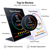 Acryl-Standdisplay für NFC Google Bewertungskarten 13,56 MHz ISO14443A NTAG215 213 für Hotel- und Restaurant-Zutrittskontrollkarten