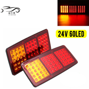 JHS 24V 60LED Phía Sau Dừng Đuôi Chỉ Số Xếp Ánh Sáng Đuôi Đèn Lần Lượt Đèn Tín Hiệu Màu Đỏ Hổ Phách Cảnh Báo Ánh Sáng Cho Xe Tải - Product Image 6