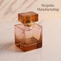 Flacon de parfum de luxe personnalisé avec logo, 50 ml, finition noire mate, rechargeable, parfum pour homme haut de gamme, flacon carré vide avec vaporisateur