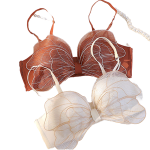 Japanese Sexy Ladies Underwear Set Factory Direct Upper Thin Bottom Thick <strong>Bra</strong> with <strong>No</strong> Steel Ring Wire-Free Breathable - Product Image 4
