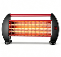 Radiateur électrique à quartz QH-90F 1200W à 3 tubes, avec interrupteur anti-basculement à 360 degrés et design anti-brûlure