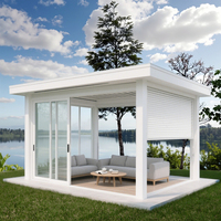 Pergola bioclimatique de luxe en aluminium avec toit à lames motorisées et orientables, abri d'extérieur pour villa, jardin, patio, balcon