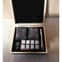 DIY Meilleures ventes Produits chinois populaires Pierres à whisky réutilisables en pierre ollaire pour glaçons, Coffret cadeau en verre