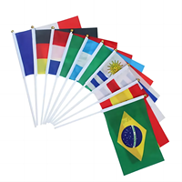 Drapeau de poche de pays de sélection de sérigraphie promotionnelle avec drapeaux d'arbitre en plastique