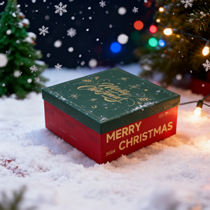 Tùy chỉnh màu Đỏ giáng sinh lễ hội các tông Hộp quà tặng với nắp và cơ sở cho bán buôn và bán lẻ - Product Image 3