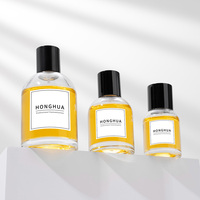 Flacons de parfum en verre de qualité supérieure en gros, 50 ml et 100 ml, avec un élégant capuchon pulvérisateur et un coffret cadeau pour une utilisation en marque privée