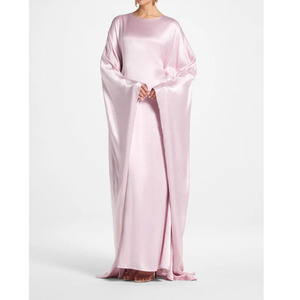 Abito lungo da donna in raso con farfalle, ODM, in poliestere, stile turco, girocollo, traspirante e leggero, Abaya islamica modesta di alta qualità, in promozione - Product Image 1