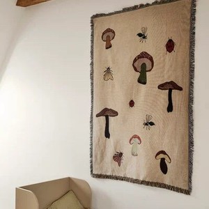 Ferm Living nordique forêt champignon brodé <span class=keywords><strong>tapisserie</strong></span> décorative 100% coton confortable doux lit couverture personnalisable - Product Image 6