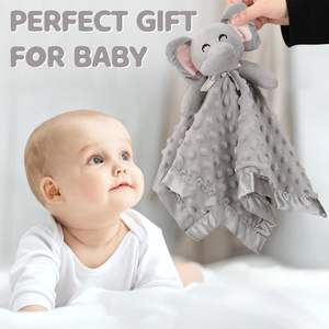 Éléphant Couverture de Sécurité Doux Bébé Cadeaux pour Nouveau-Né Garçons <span class=keywords><strong>et</strong></span> Filles Snuggle Toy Animal Peluche Gris - Product Image 2