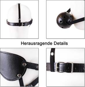 SMボンデージボールギャグヘッドハーネス<span class=keywords><strong>BDSM</strong></span> 2in1バンドル調整可能通気性セックスボンデージ大人のおもちゃカップルフェチエロティックセックストイ - Product Image 2