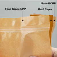 Sachet d'emballage personnalisé en PE de qualité alimentaire avec fenêtre, refermable et recyclable, à fermeture éclair, imprimé en gravure, pour café et thé, vente en gros