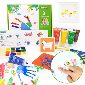 Fournisseur de jouets de peinture à doigts pour enfants, ensemble de peinture acrylique lavable à doigts Non toxique 6 couleurs pour adultes et enfants, dessin de bricolage