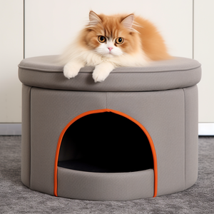 Bailey personnalisation tissu <span class=keywords><strong>lin</strong></span> cuir maison pour animaux de compagnie déodorant pouf pour animaux de compagnie tabouret chat maison - Product Image 2