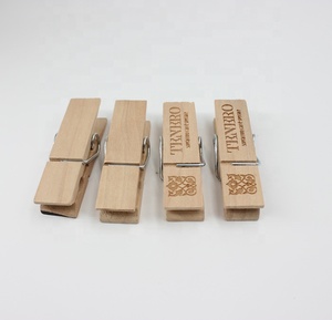 Pioli per vestiti in legno lucidato 45*12mm per decorazione di nozze picchetti per <span class=keywords><strong>foto</strong></span> da parete naturali - Product Image 2