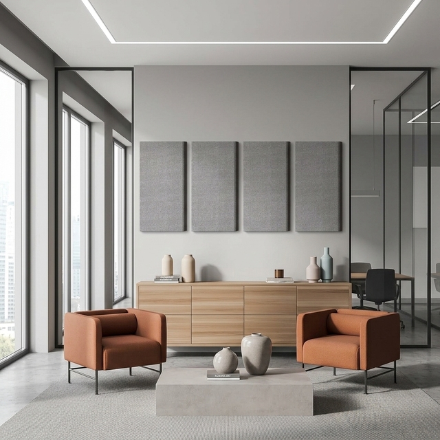 Modern Design Fireproof Eco-Friendly Fabric Acoustic Wall Panel Highly Effective Sound Absorption for Living Room Apartment