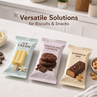 Sachets personnalisés pour sandwichs à la crème glacée, emballages pour bâtonnets glacés, enveloppes en plastique Mylar, sachets en plastique à scellage arrière pour crème glacée