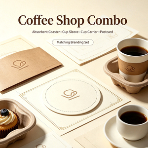 Posavasos de Papel con Diseño de Café Personalizado, Absorbentes, Impresos, para Cafetería, Bar - Product Image 5