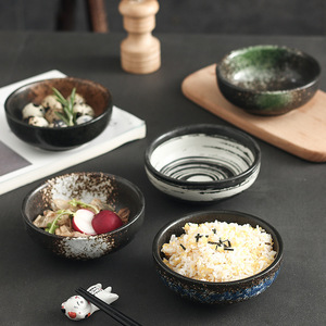 Bol à riz en céramique de style Japandi de 4,5 pouces pour les fêtes, les restaurants et la cuisine domestique, résistant à la chaleur, passe au lave-vaisselle - Product Image 2