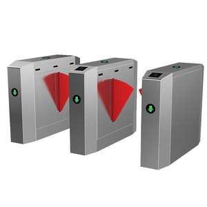 Stainless Steel <strong>Automatic</strong> Flap <strong>Barrier</strong> Turnstile <strong>Gate</strong> Mechanism RFID Card and Barcode Reader Security Access Control - Product Image 1