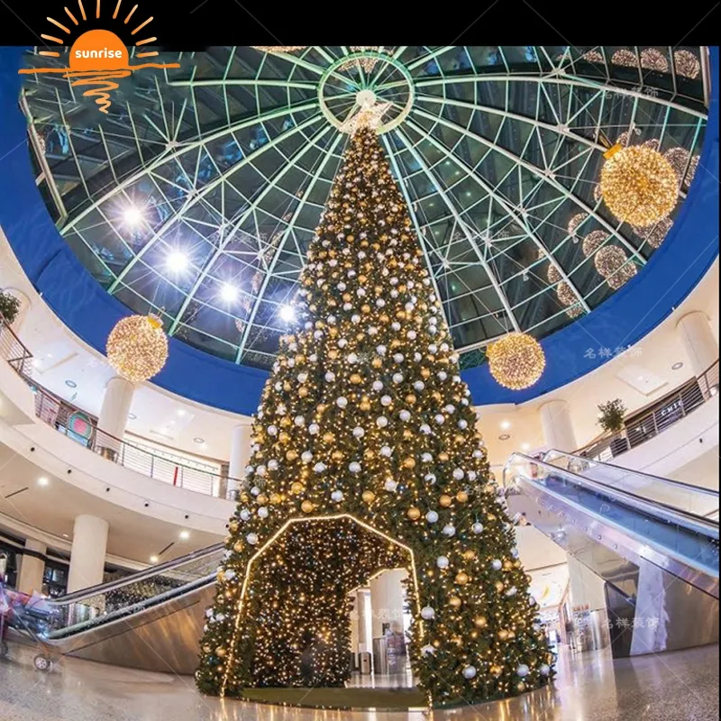 Outdoor Shopping Mall decoration Green Artificial led lighting Big trees christmas giant tree