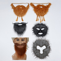 Masque de barbe d'Halloween transfrontalier, best-seller, décoration réaliste pour hommes adultes, idéal pour les fêtes sur le thème des tresses vikings