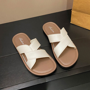 Balakon Zapatos de mujer con punta abierta de PU, impermeables, para todas las estaciones, antideslizantes, sin cordones, planos, informales, para exteriores, color blanco EVERGREEN - Product Image 6