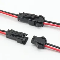 10 Pasang 2X15CM JST SM 2-Pin Kabel Konektor Kawat Jantan Kabel Pigtail Lampu Strip LED Lampu Pita Tembaga PVC IP68 Plug