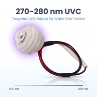 Lampe de désinfection compacte 270 280nm DC12V 24V IPX8 pour distributeur d'eau potable, module stérilisateur LED UVC