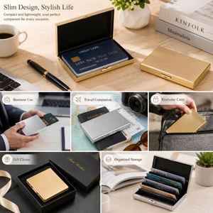 Slim Stainless Steel Business Case Custom Logo Metal Credit <b>Card</b> Holder for Pocket - Product Image 4