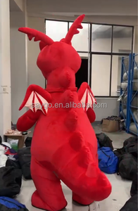 Costume de mascotte Dragon rouge 2m robe de dinosaure gonflable costumes tenue marche Costumes de mascotte pour la publicité gonflables - Product Image 3