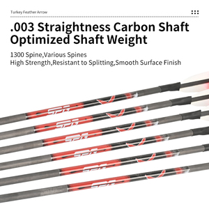 <span class=keywords><strong>6</strong></span> Pacchi di Frecce in Puro Carbonio con Piume di Tacchino da 4 Pollici, Drittezza .003, Spine 250-600 per Tiro con Arco Ricurvo e Compound, Tiro al Bersaglio - Product Image 2