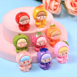 Promotion nouveau 3D dessin animé Fruits résine Cub bijoux à bricoler soi-même accessoires matériel breloques décoration pour enfants jouets - Product Image 3