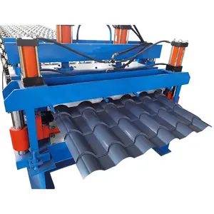 Volautomatische Odm Aangepaste 828 Aluminium Geglazuurde Tegel Metalen Gevelbeplating Rion Sheet Rolvormmachine