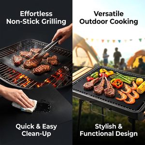 100% Non-Stick Reusable Outdoor <b>Grill</b> Mats Heat Resistant Easy to Clean 15.75 X 13 Inch <b>BBQ</b> Mat for Gas Charcoal <b>Electric</b> <b>Grills</b> - Product Image 2