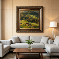 Cadre photo de luxe en bois de pin rouge doré 8047, moulure de 3 m, cadre en bois sculpté baroque pour la décoration d'hôtel