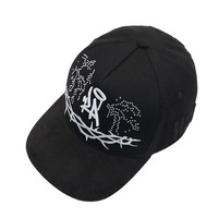 Gorra de béisbol con visera de gamuza, con pedrería y bordado 3D, gorra de sarga estilo punk urbano ajustable para hombre y mujer
