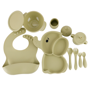 Juego <span class=keywords><strong>de</strong></span> comedor para bebé <span class=keywords><strong>de</strong></span> silicona <span class=keywords><strong>de</strong></span> grado alimenticio con diseño <span class=keywords><strong>de</strong></span> elefante bonito-Placa <span class=keywords><strong>de</strong></span> succión fuerte con tapa <span class=keywords><strong>de</strong></span> cuenco <span class=keywords><strong>de</strong></span> doble ASA Tazas <span class=keywords><strong>Cubiertos</strong></span> para niños - Product Image 4