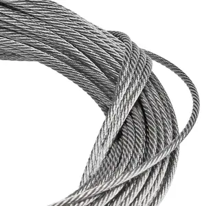 AISI ASTM 316 304 7x7 7x19 Construction 6mm 8mm Stainless Steel Wire Rope 316 Stainless Steel Wire Rope