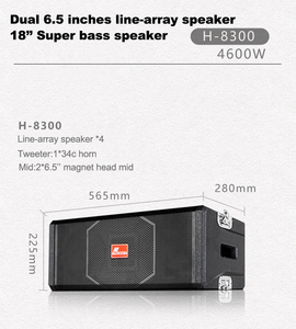Système audio portable H-8300 avec caisson de basses de 18 pouces, 8 haut-parleurs de médiums et 4 tweeters à cornes, enceinte H-8300 avec recharge intégrée - Product Image 2
