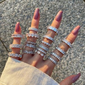 Hot Sale 5A 8A Crushed <b>Ice</b> Out Cut Zirconia Wedding Engagement Bridal Promise Women S925 Silver Fine Fashion Jewelry <b>Rings</b> - Product Image 1