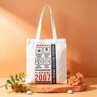 Sac fourre-tout en toile blanche imprimé sur mesure, sac de courses réutilisable en coton, sac cadeau promotionnel pour les campagnes d'entreprise
