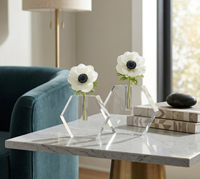Vase en acrylique transparent hexagonal élégant, décoration de table de mariage faite à la main, forme géométrique créative moderne