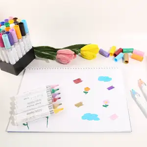 Fabriek Promotie 12 Kleuren Acryl Marker Set Professionele Pasta Glans Verf Pen Voor Kinderen Diy