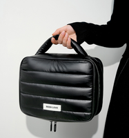 Sac de rangement portable à fermeture éclair, multifonctionnel, matelassé, grande capacité, imperméable, pour cosmétiques, à suspendre