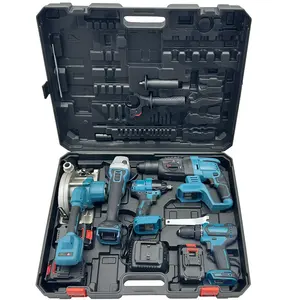 Professional 21V Household Power Tool Combo Kit Portable And 4 Pcs Power Tool Sets Drill Grinder For Woodworking